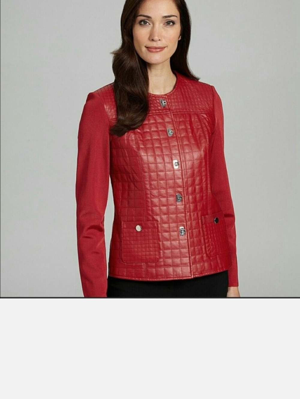 Red Quilted Women's Jacket - Sleek Button-Front Coat